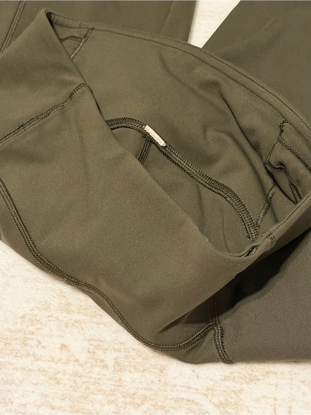 lululemon athletica Olive Green Leggings with Branded Zip Pull - Picture 5 of 7